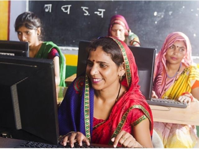 Women attending a career literacy workshop in a classroom setting